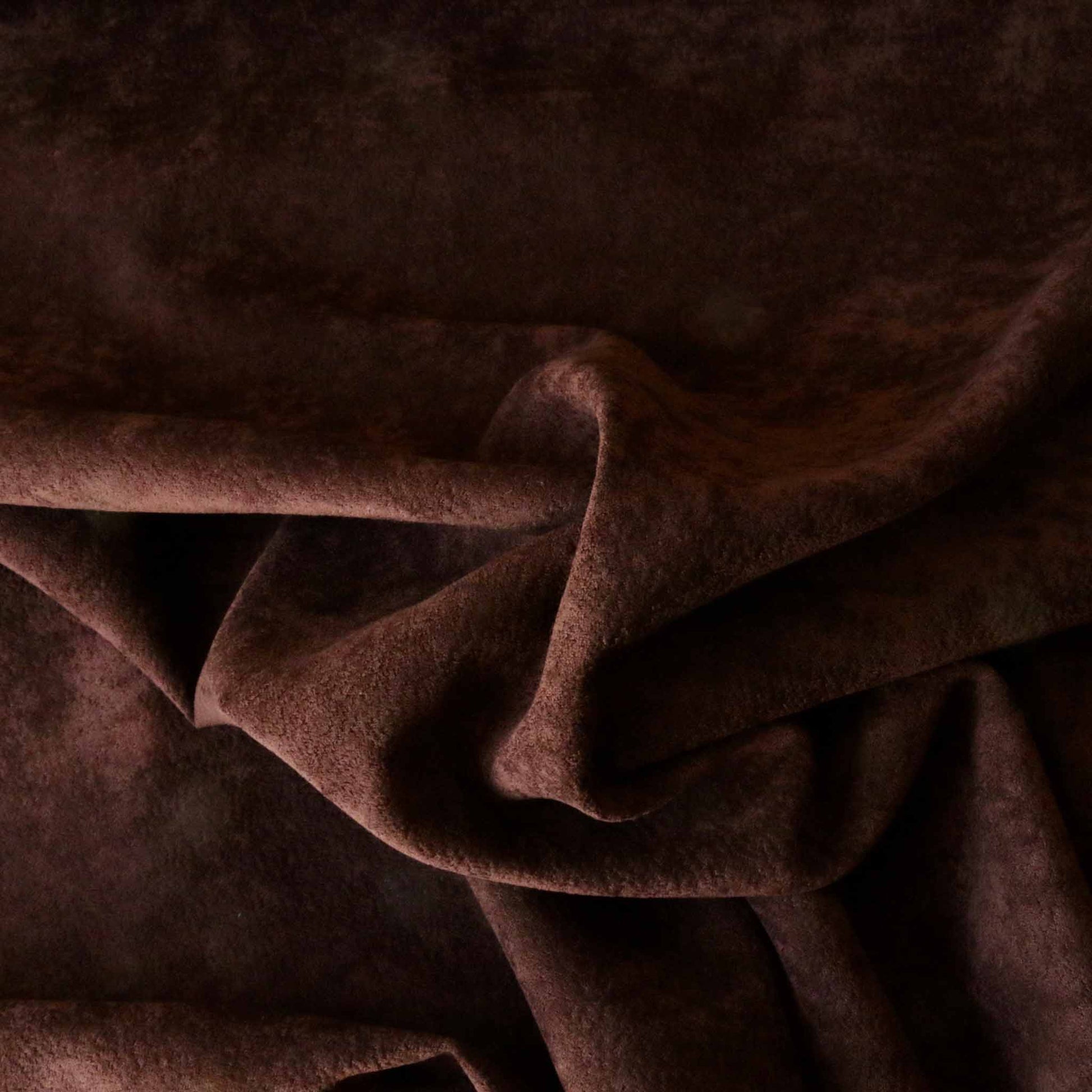 satin back dark brown suedette dressmaking fabric