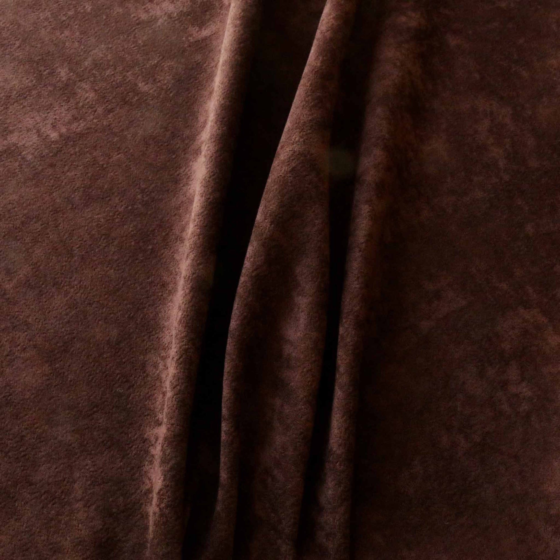 brown faux suede dressmaking fabric with satin back