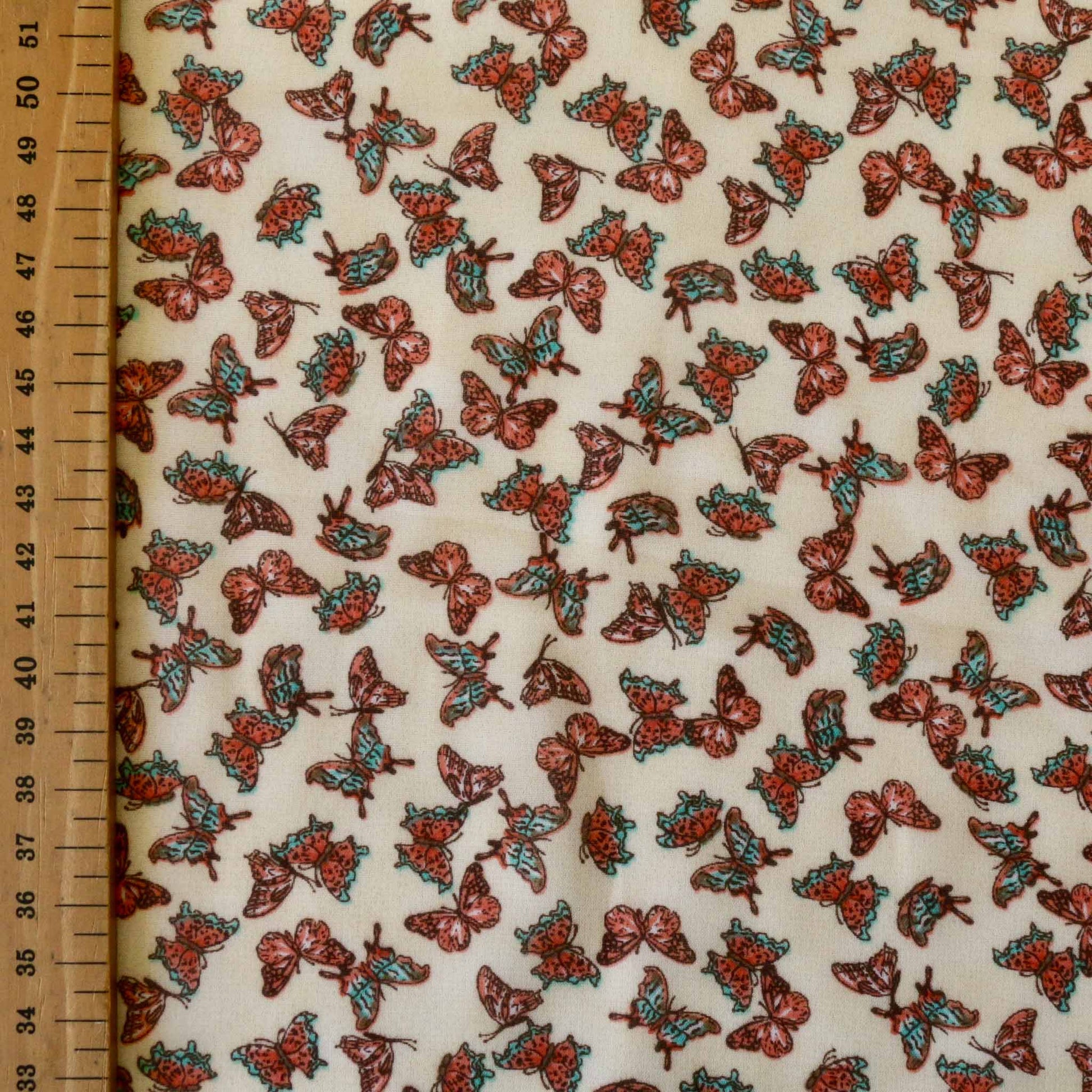 metre butterfly printed beige chiffon polyester dressmaking synthetic fabric