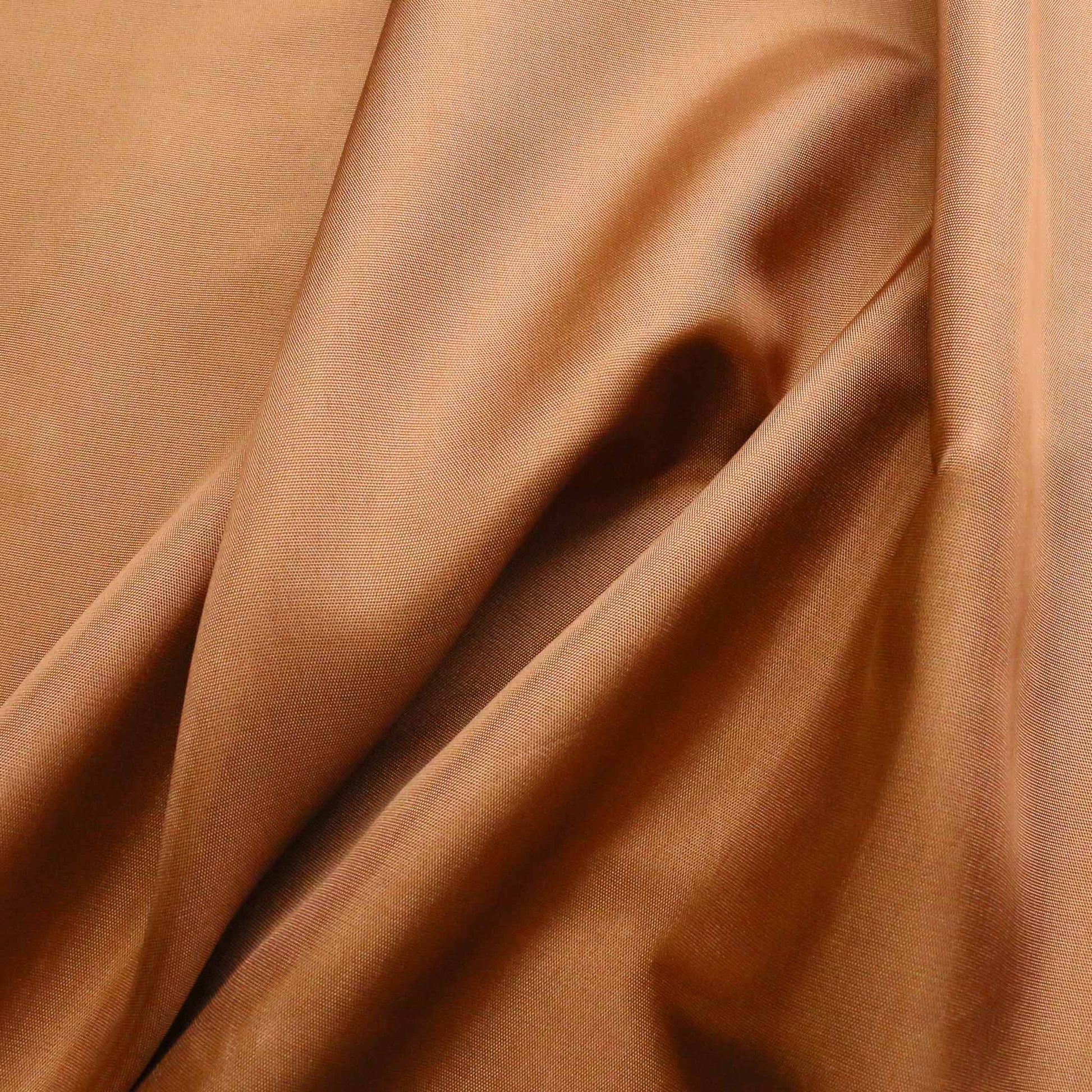 acetate lining fabric in caramel colour for dressmaking