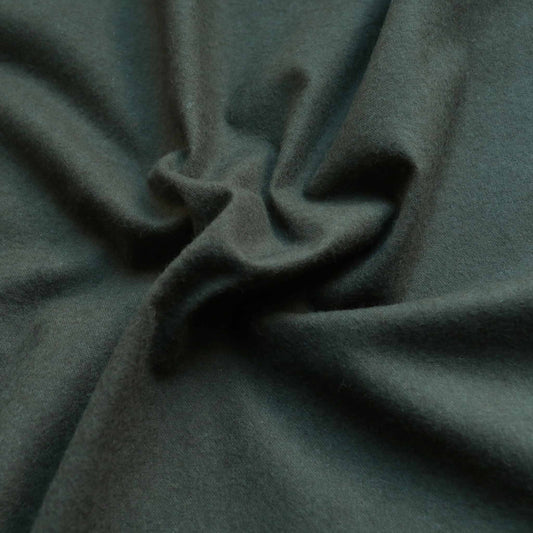 brushed cotton dressmaking fabric in khaki green colour