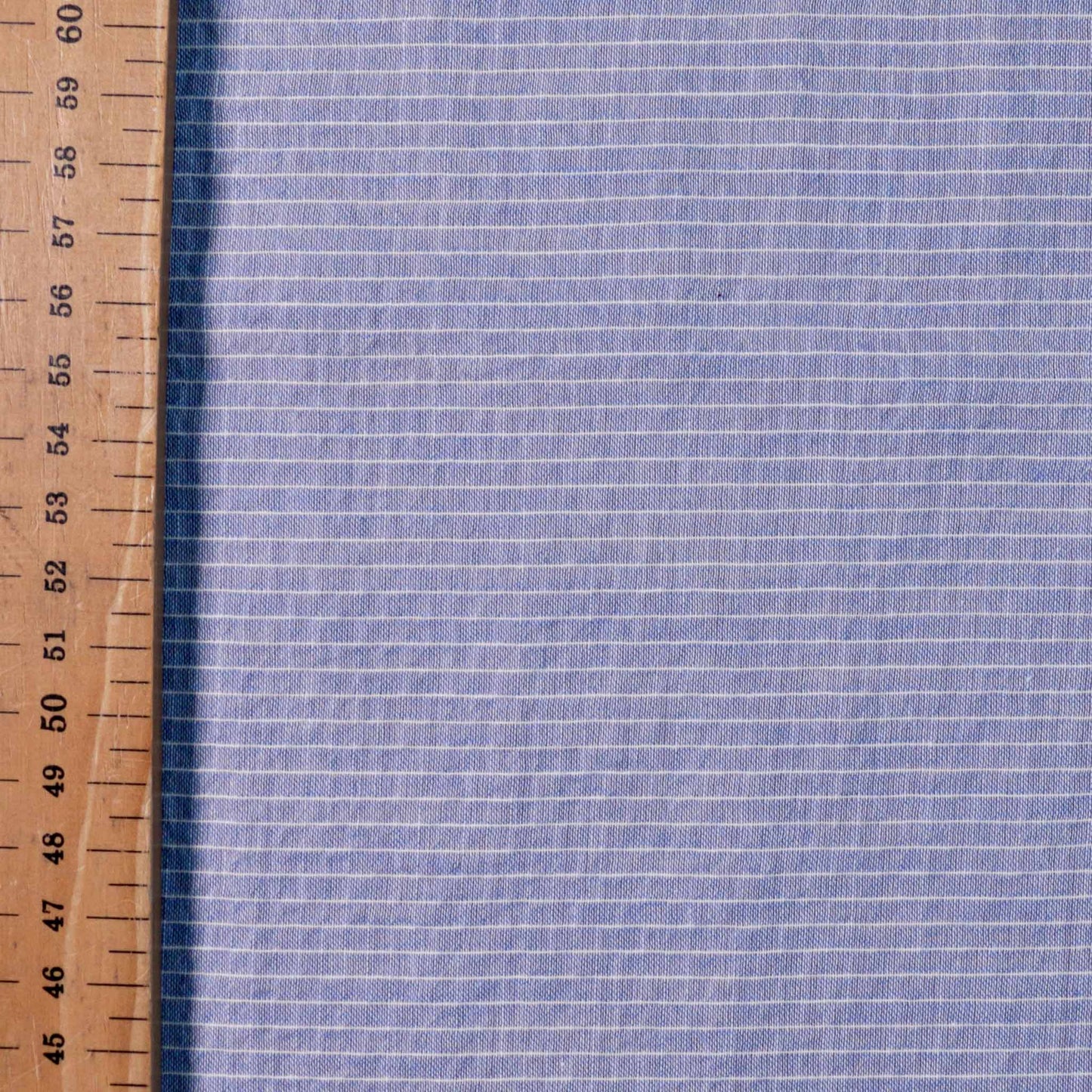 metre cotton voile lawn fabric with white stripes on blue