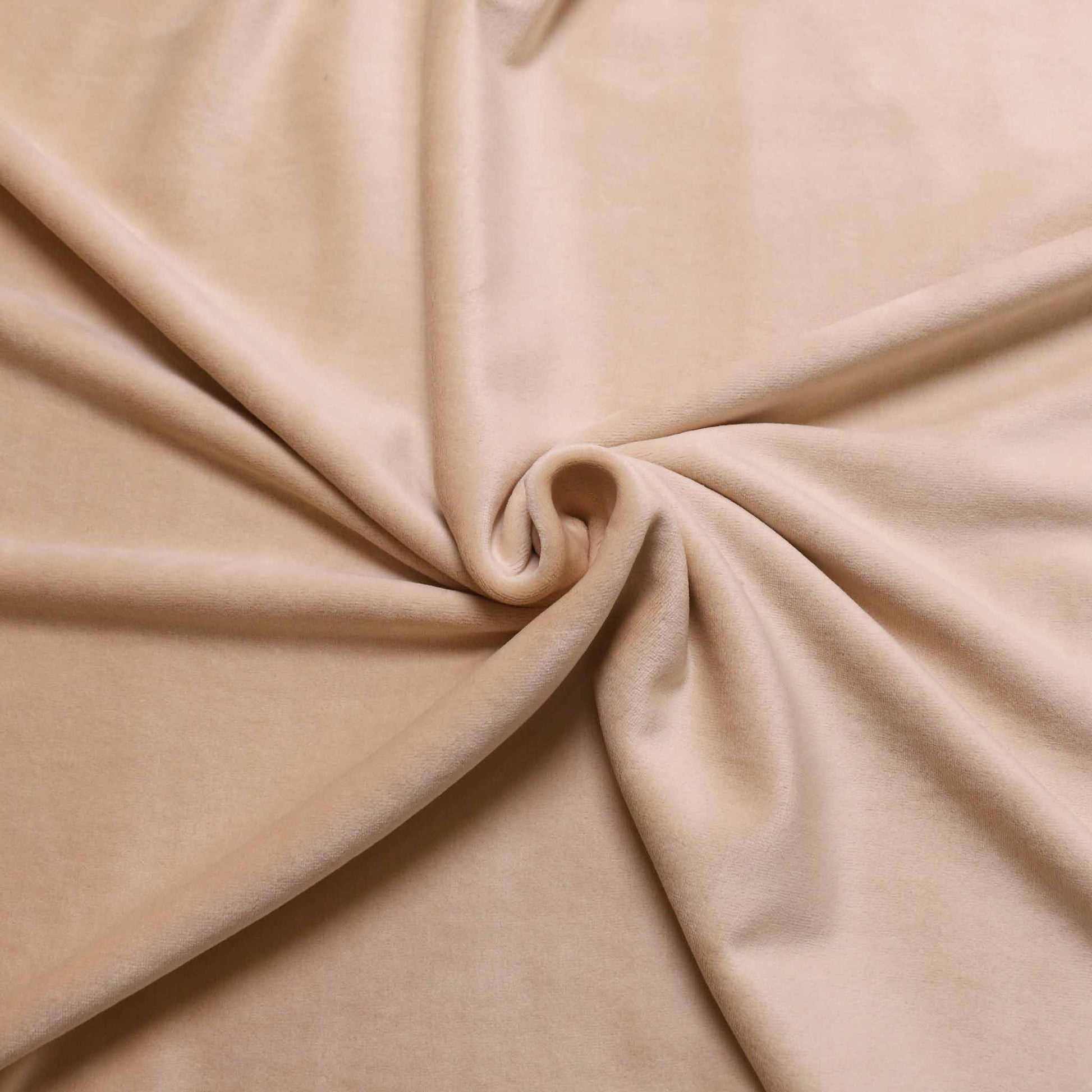 cream cotton velour dressmaking fabric