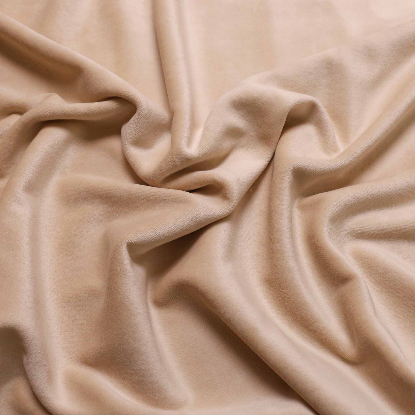 stretchy cotton blend velvet dressmaking fabric in cream