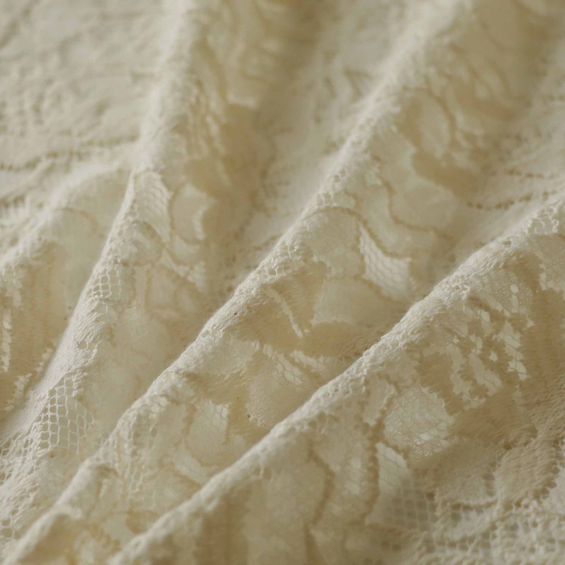 Embroidery Lace Fabric - Cream rose