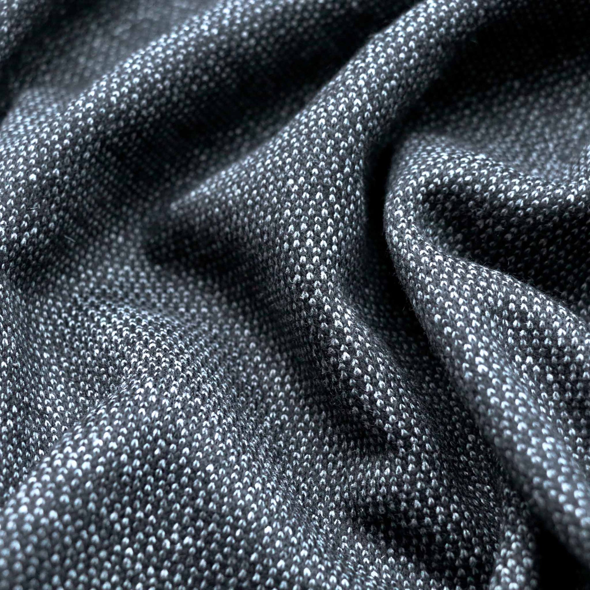 felt back woold jersey knit dressmaking fabric in black and grey