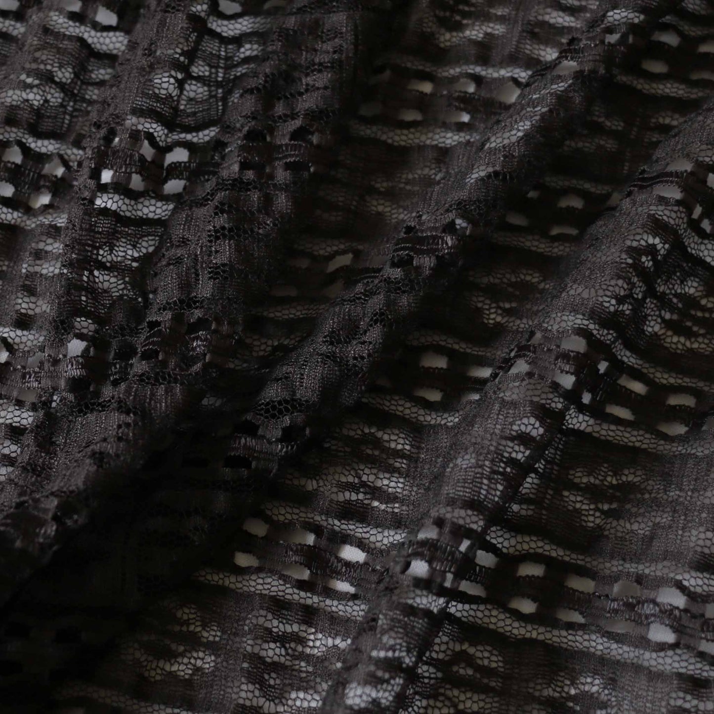 dressmaking grey lace fabric with satin stripe
