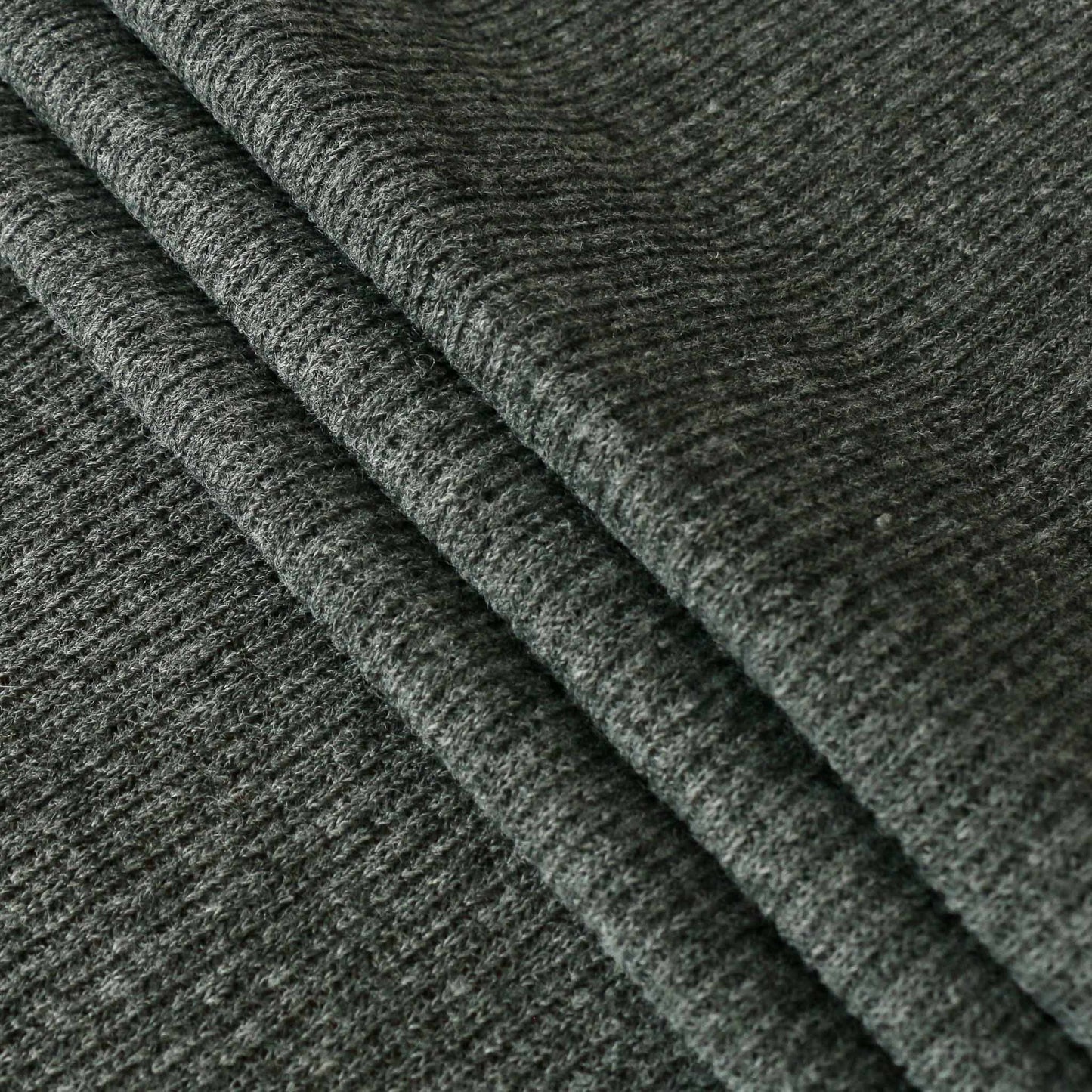 folded jersey rib dressmaking knit fabric with stripe design in grey