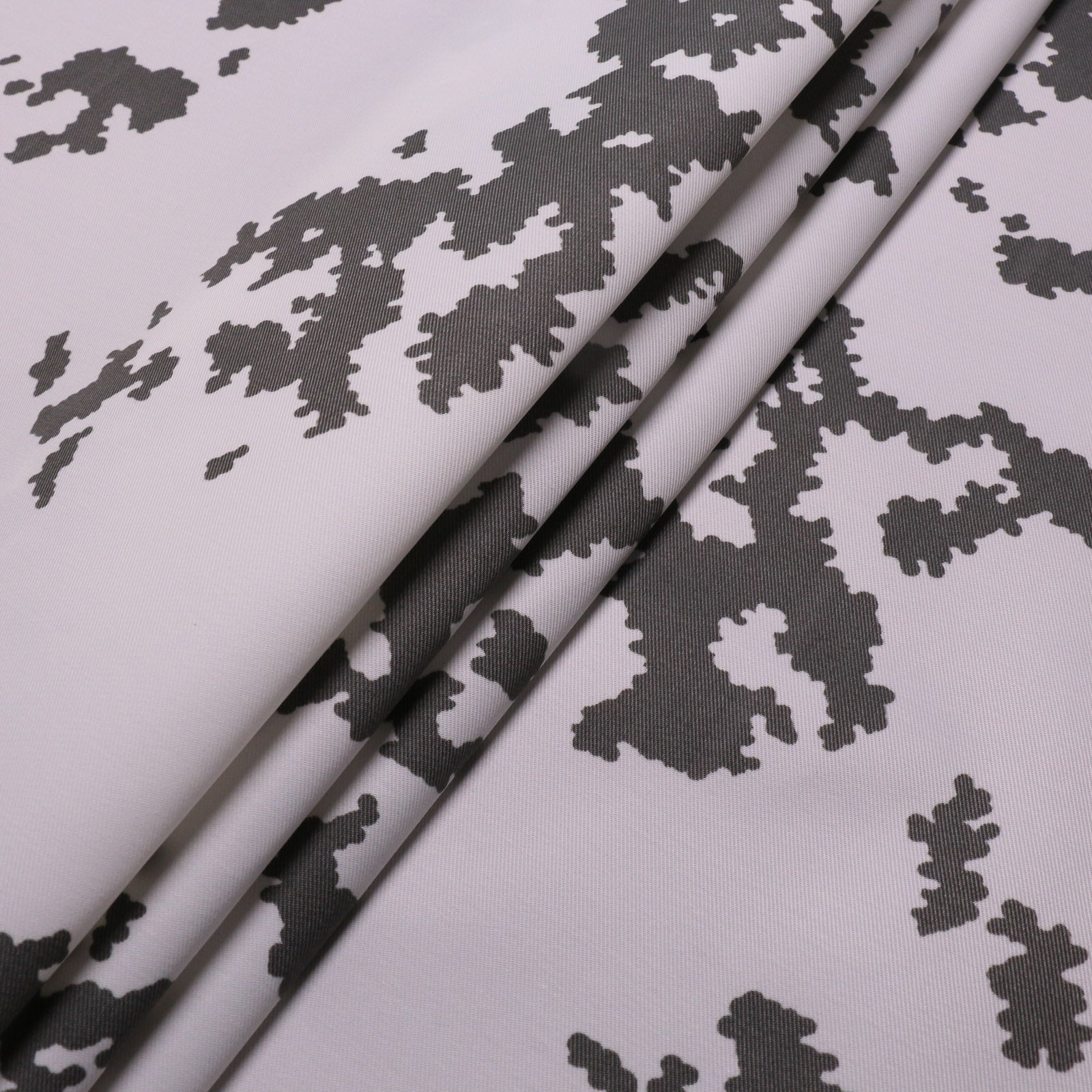 waterproof camouflage fabric cotton twill for dressmaking in white and grey colour