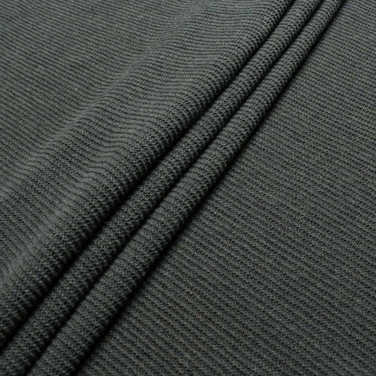 folded khaki green purl wool jersey knit dressmaking fabric