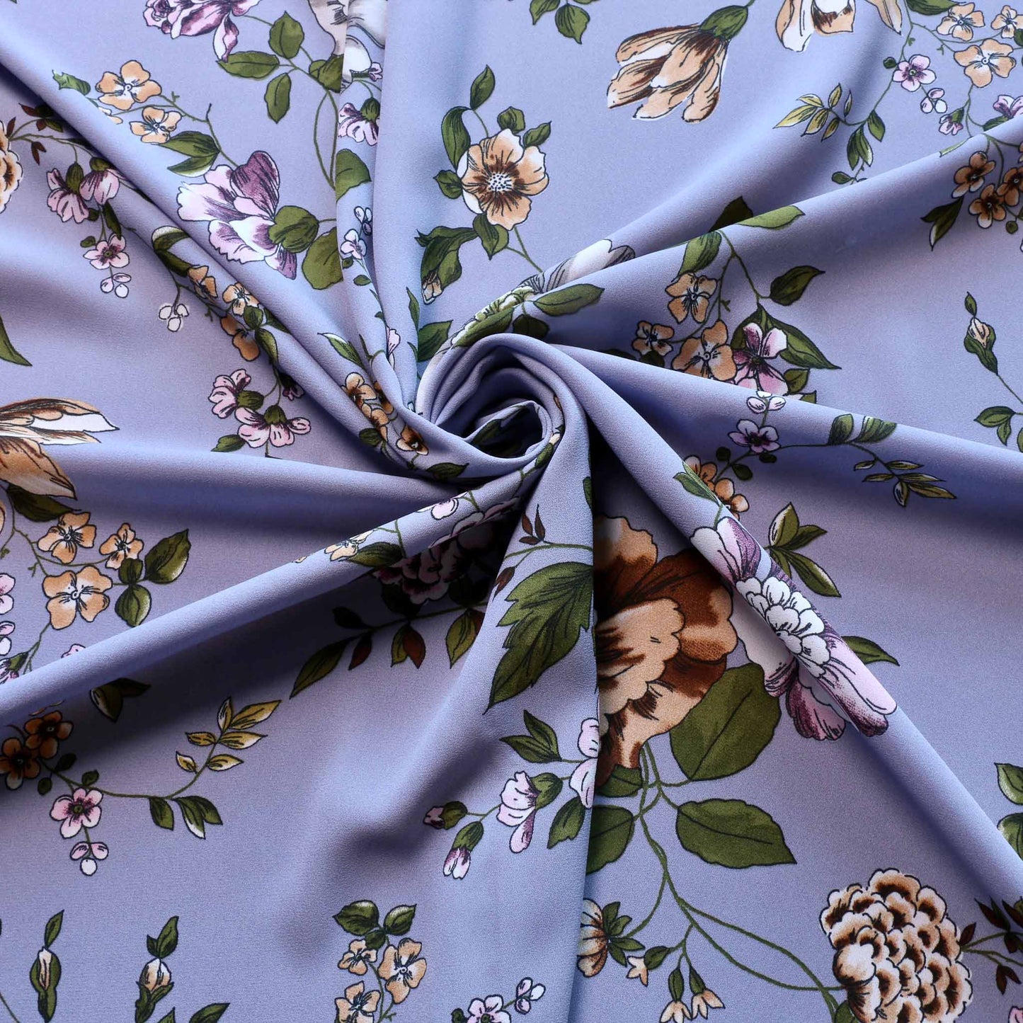 lilac dressmaking georgette fabric with floral print