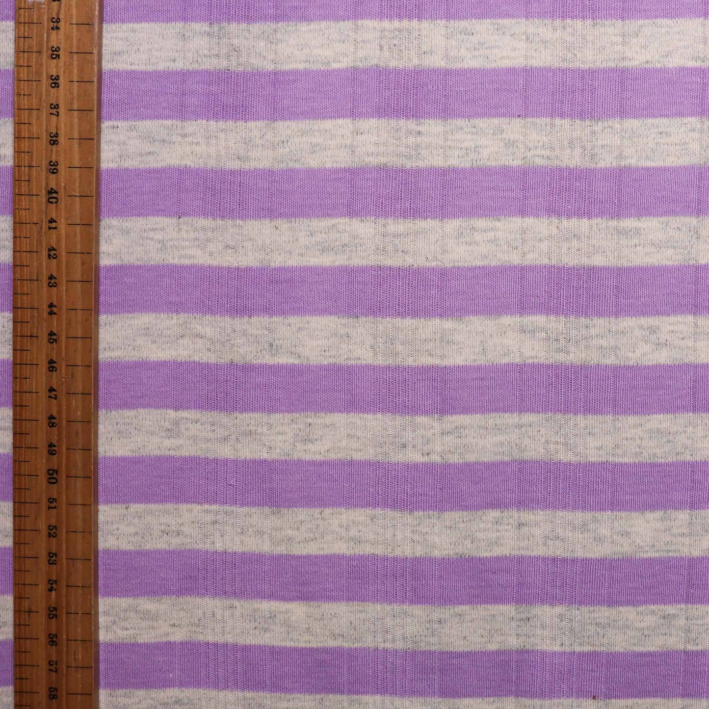 cloth controls lilac and grey stripe jersey dressmaking fabric