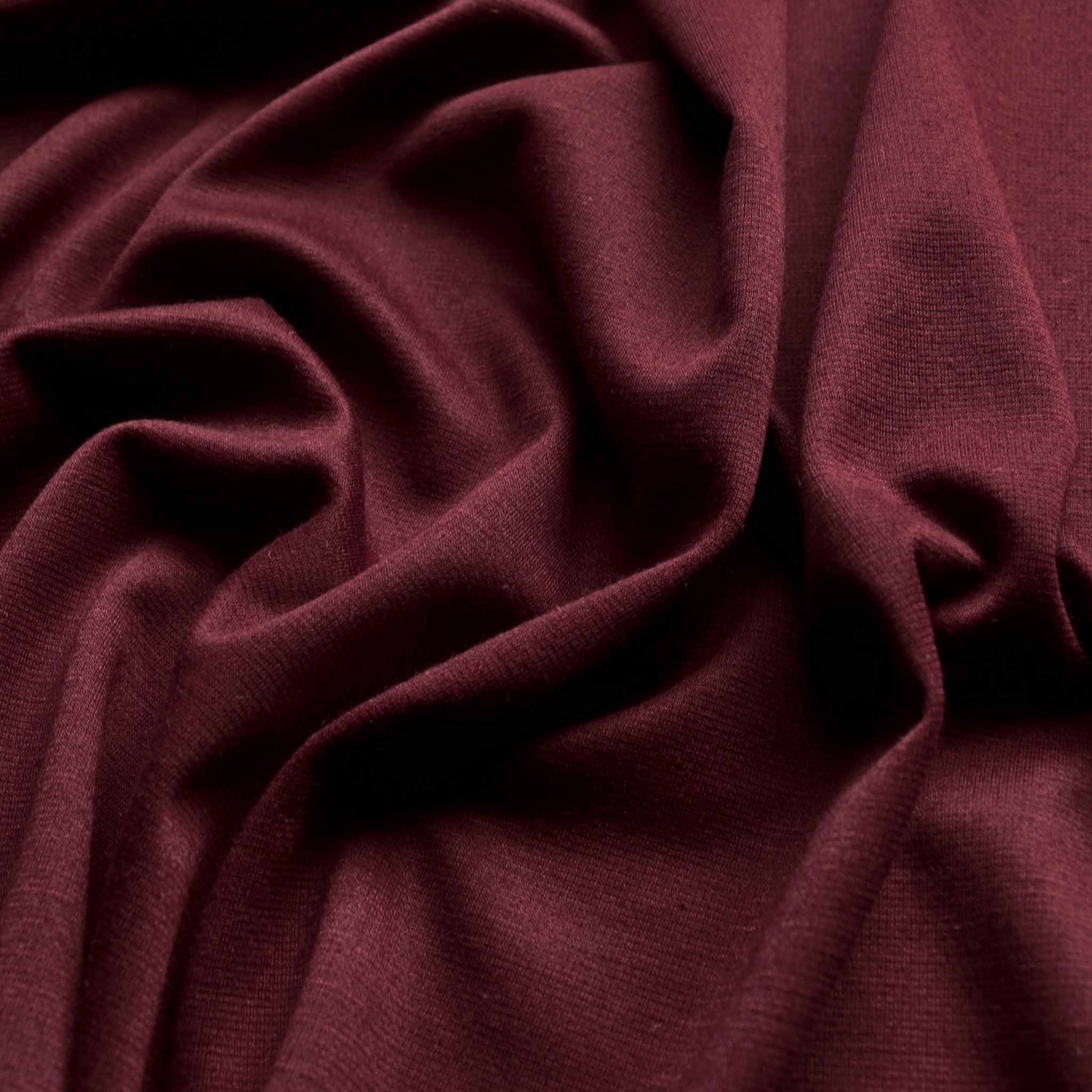 plain ponte roma jersey knit dress fabric in maroon