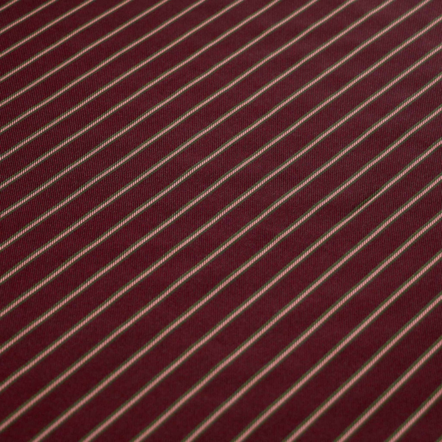 maroon twill lining viscose fabric for dressmaking with pink and green striped pattern