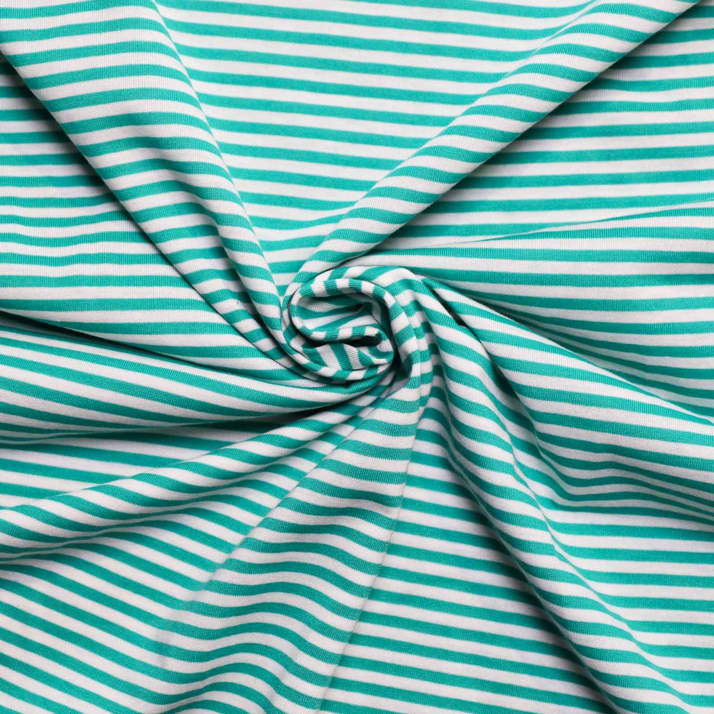 mint striped jersey on white fabric for dressmaking