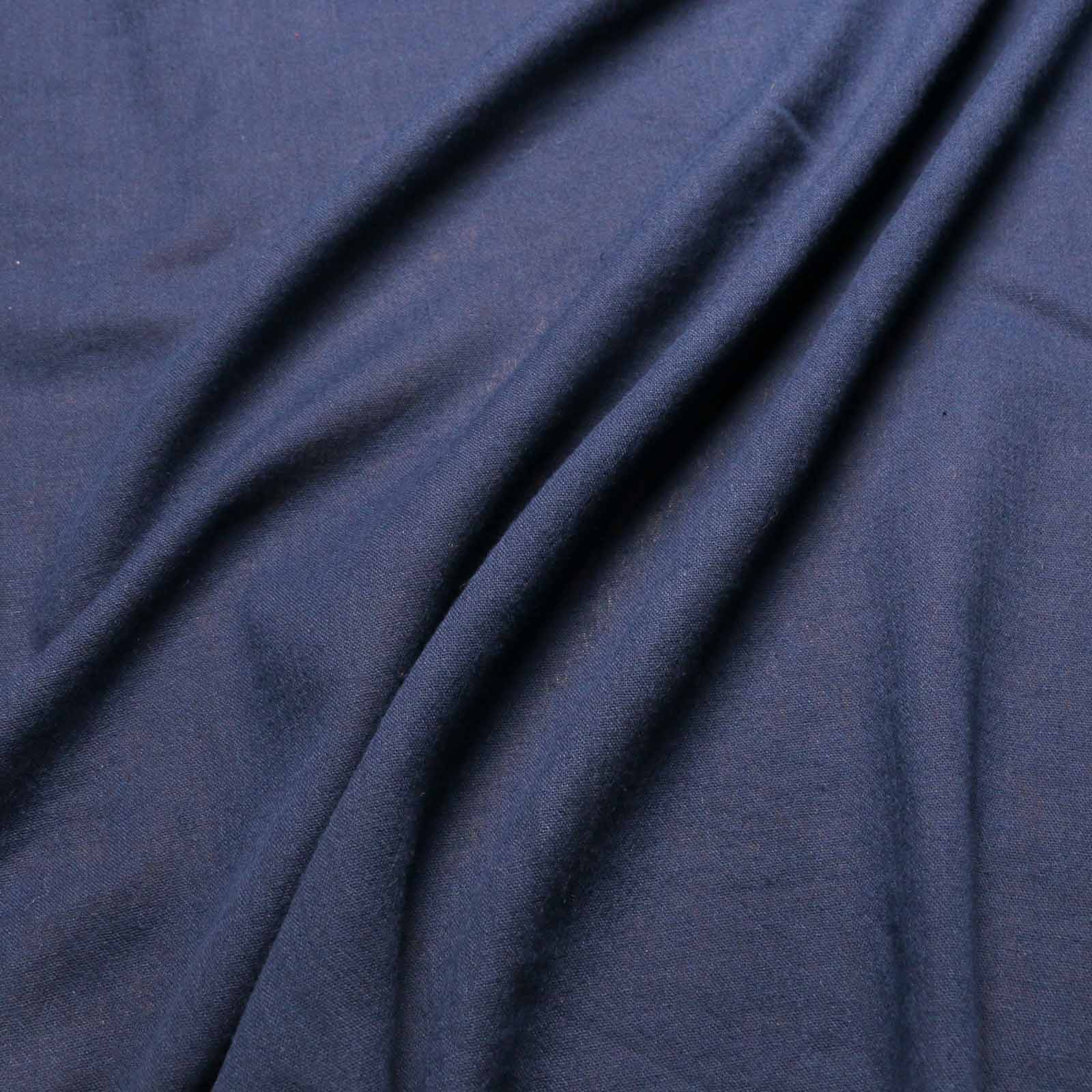 crinkle textured plain navy cotton gauze dressmaking fabric