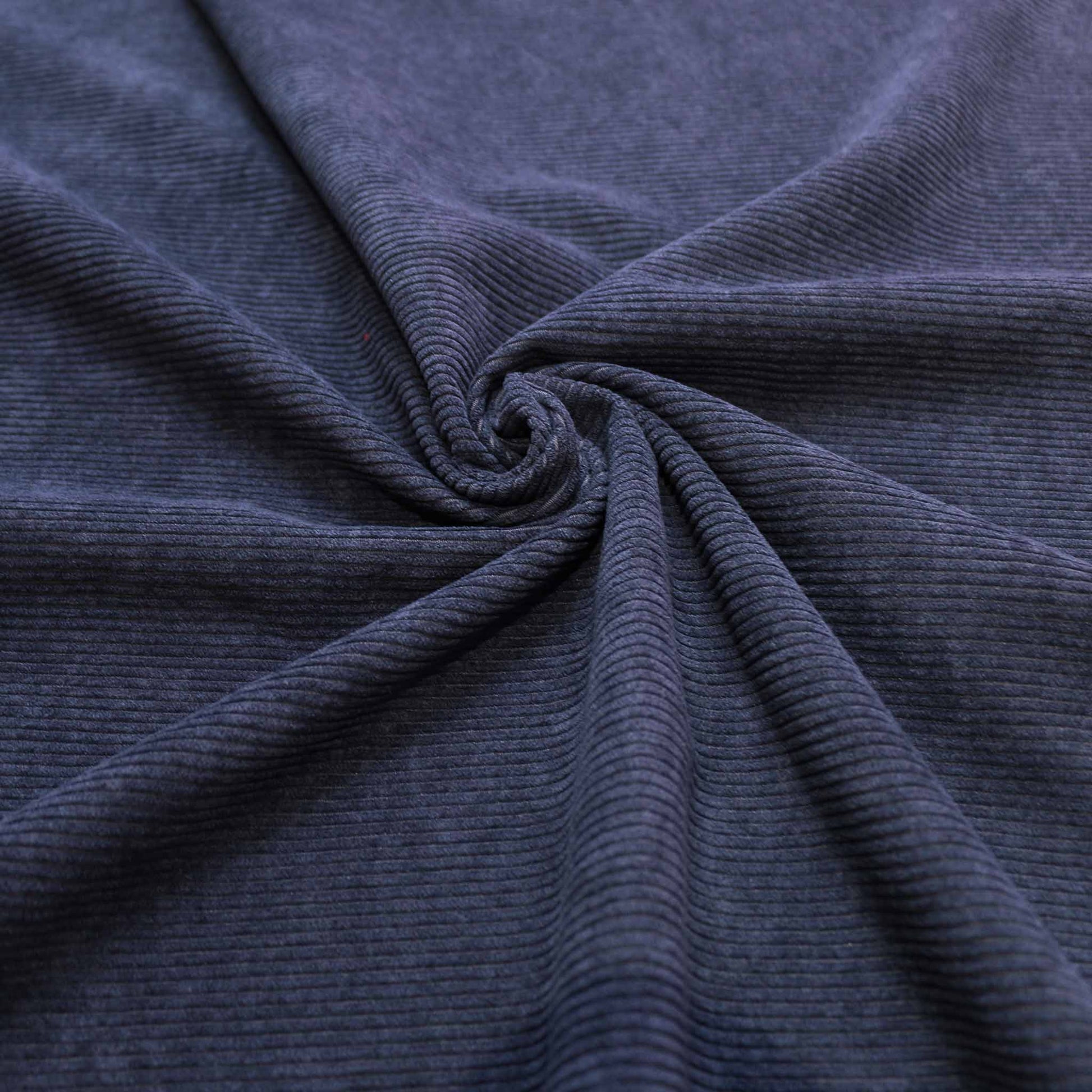 jumbo corduroy velvet dressmaking fabric in navy blue