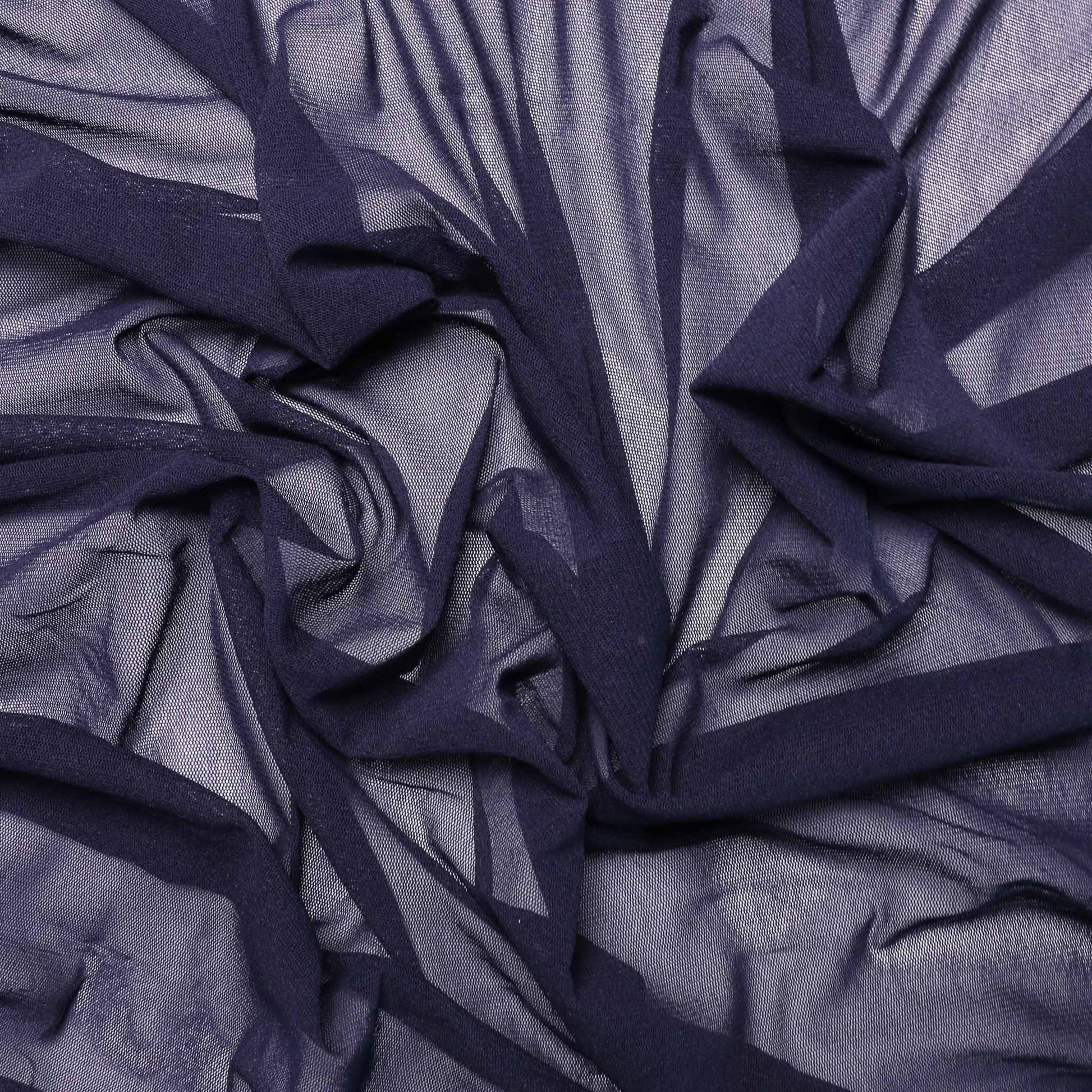 stretchy navy dressmaking netting fabric