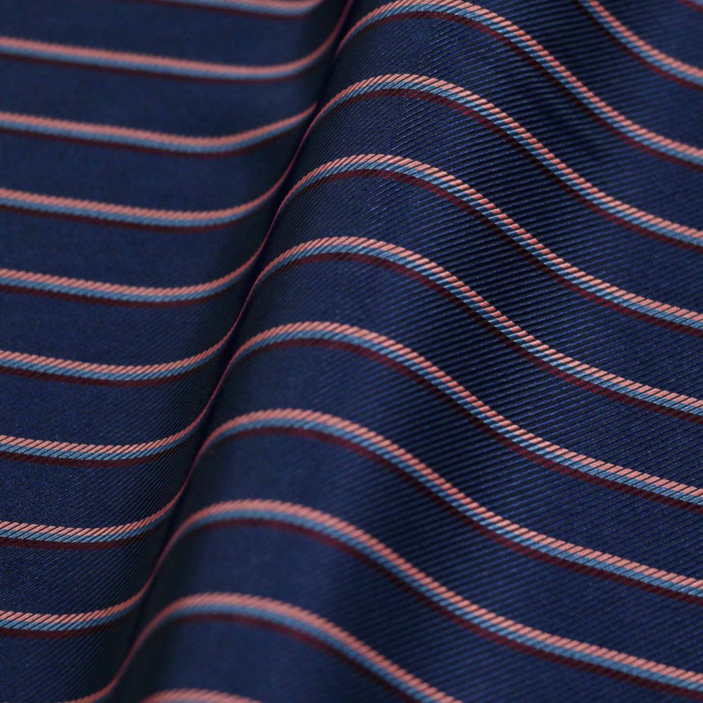 navy twill lining viscose stripe dressmaking fabric in blue pink and maroon
