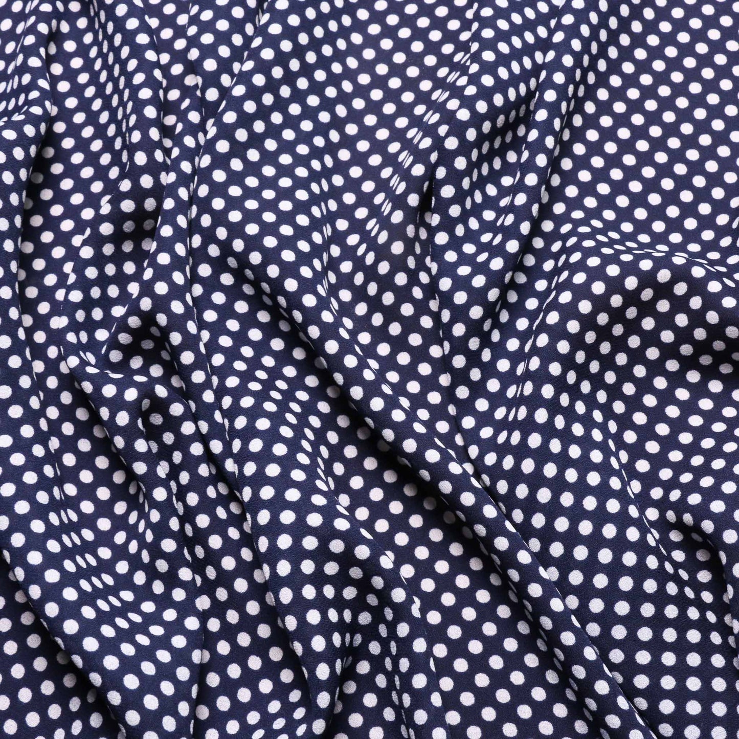 dressmaking fabric sale uk georgette polka dot print in navy and white