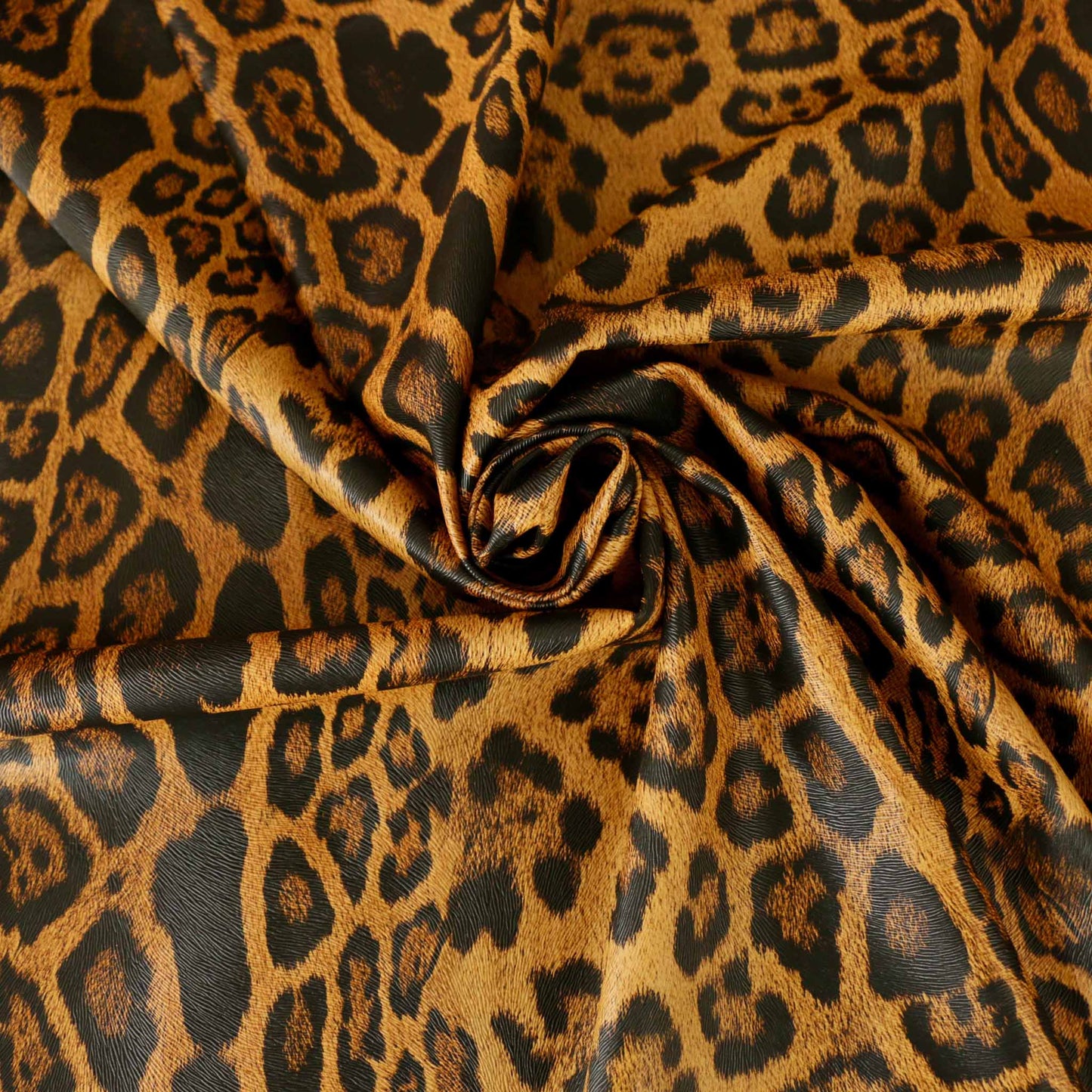 yellow and black jaguar skin animal print vinyl pvc dressmaking fabric