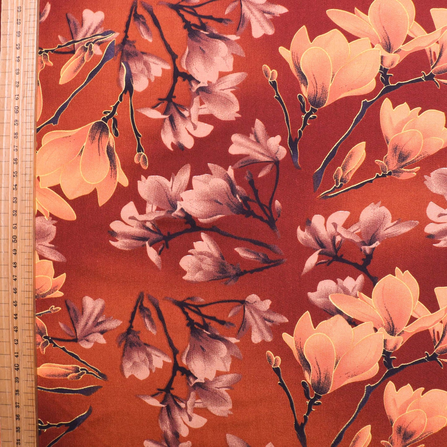 metre orange viscose challis dressmaking fabric
