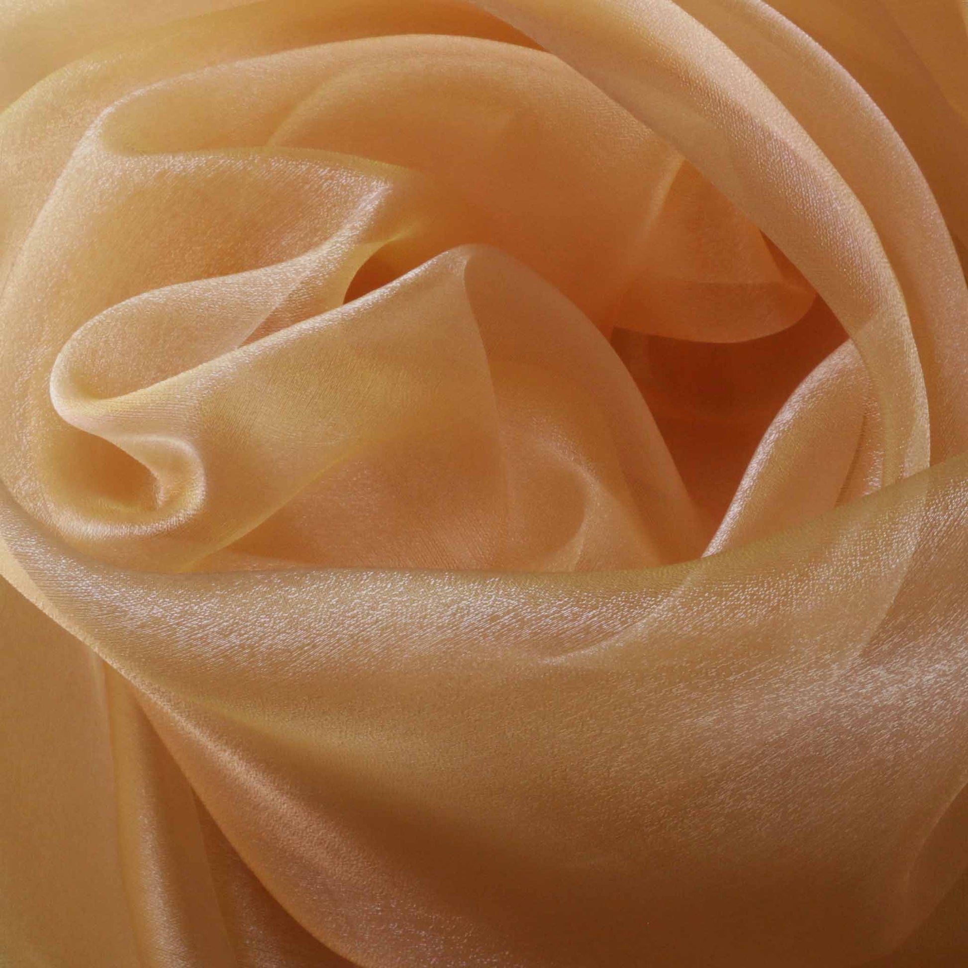 peach and yellow crystal two tone organza dressmaking fabric