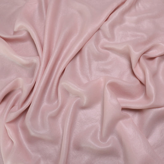 pink chiffon polyester dressmaking fabric with a wet look for sale