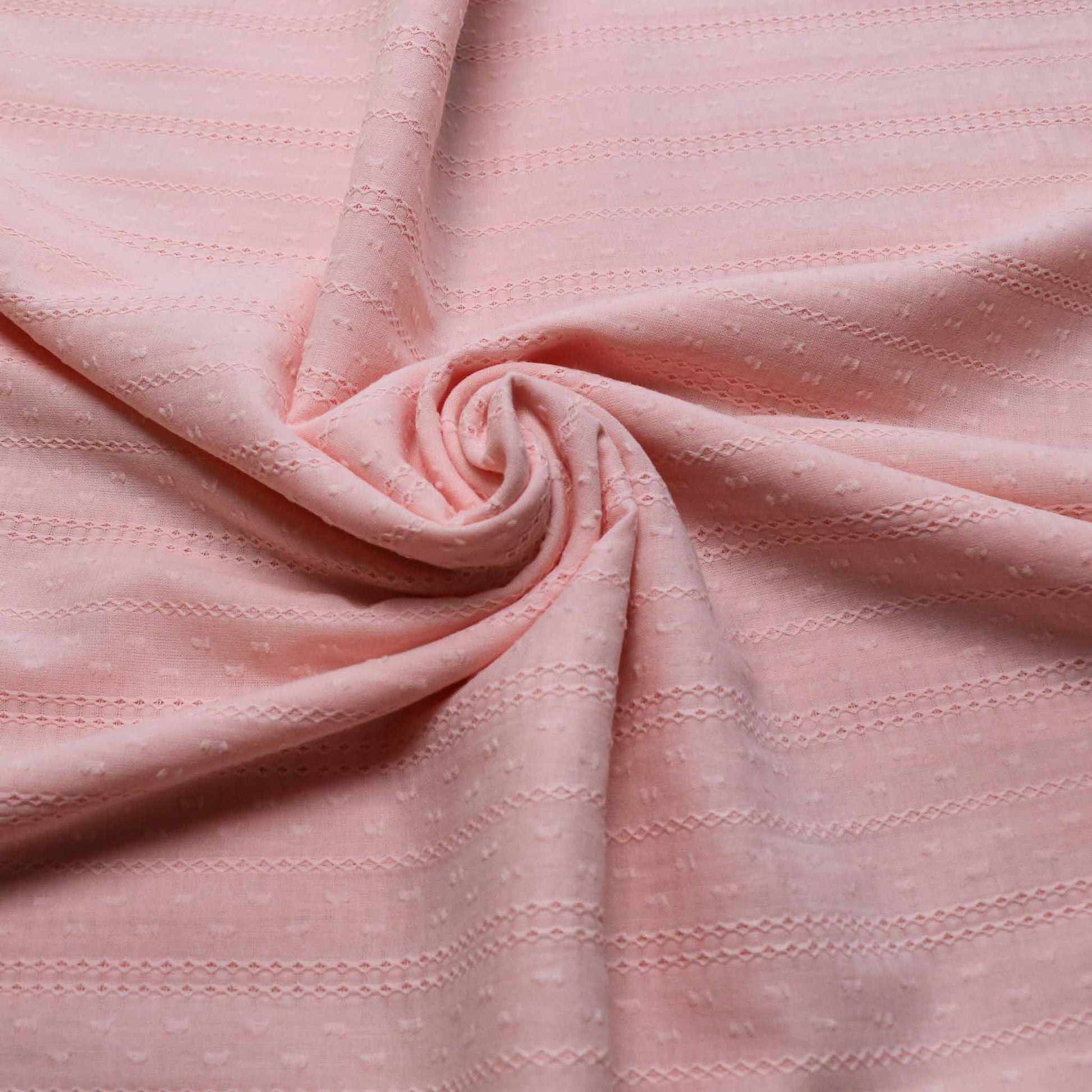 baby pink cotton voile broad anglaise dressmaking fabric with dobby effect