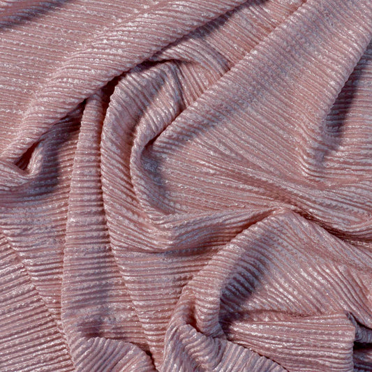 pink simmer effect pleated plisse dressmaking fabric