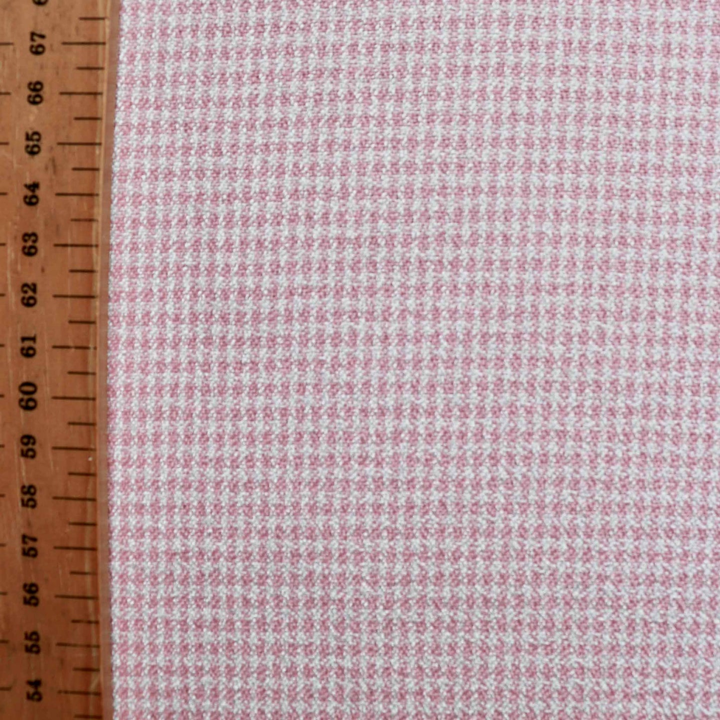 metre pink double crepe viscose dressmaking fabric with white check