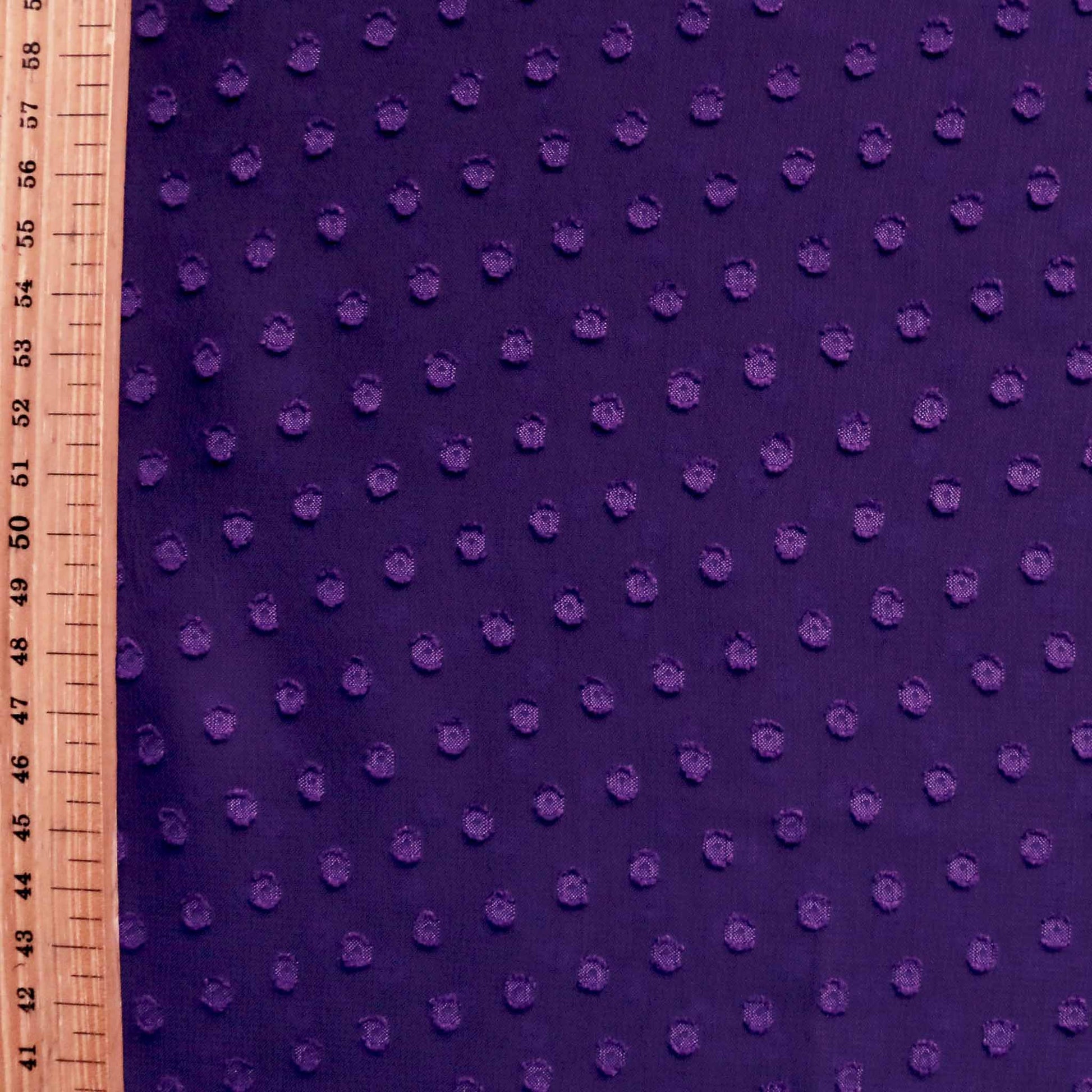 metre swiss clip jacquard polka dot chiffon dressmaking fabric in purple