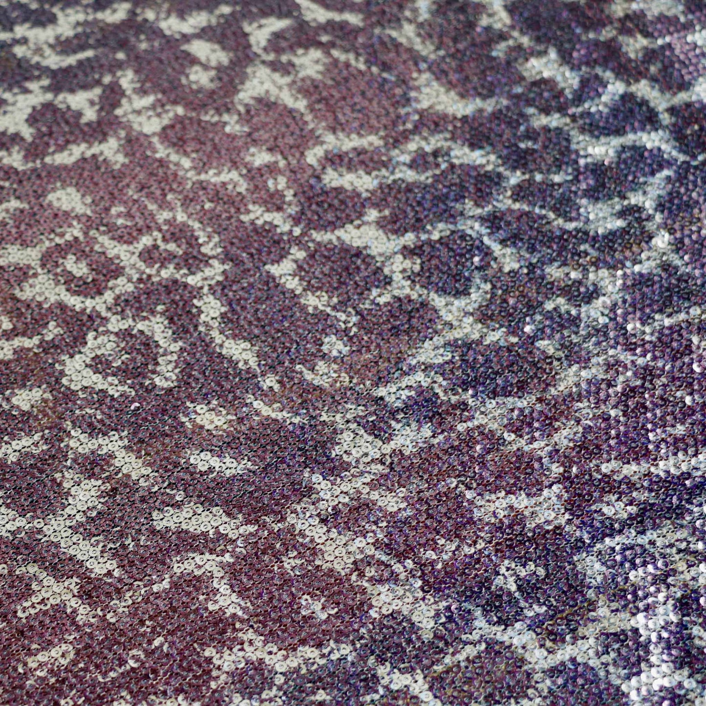 silver and purple animal print sequin fabric mesh for dressmaking