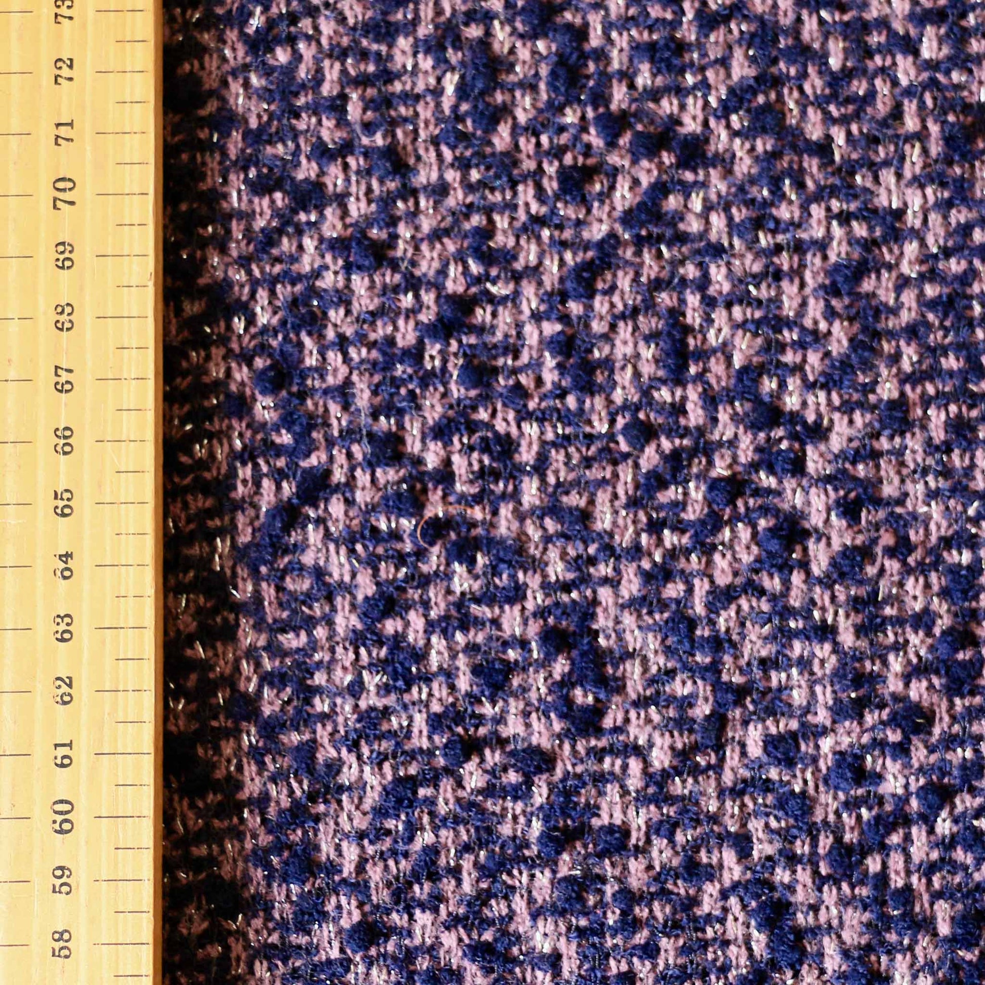 metre silver and purple boucle wool jersey dressmaking fabric