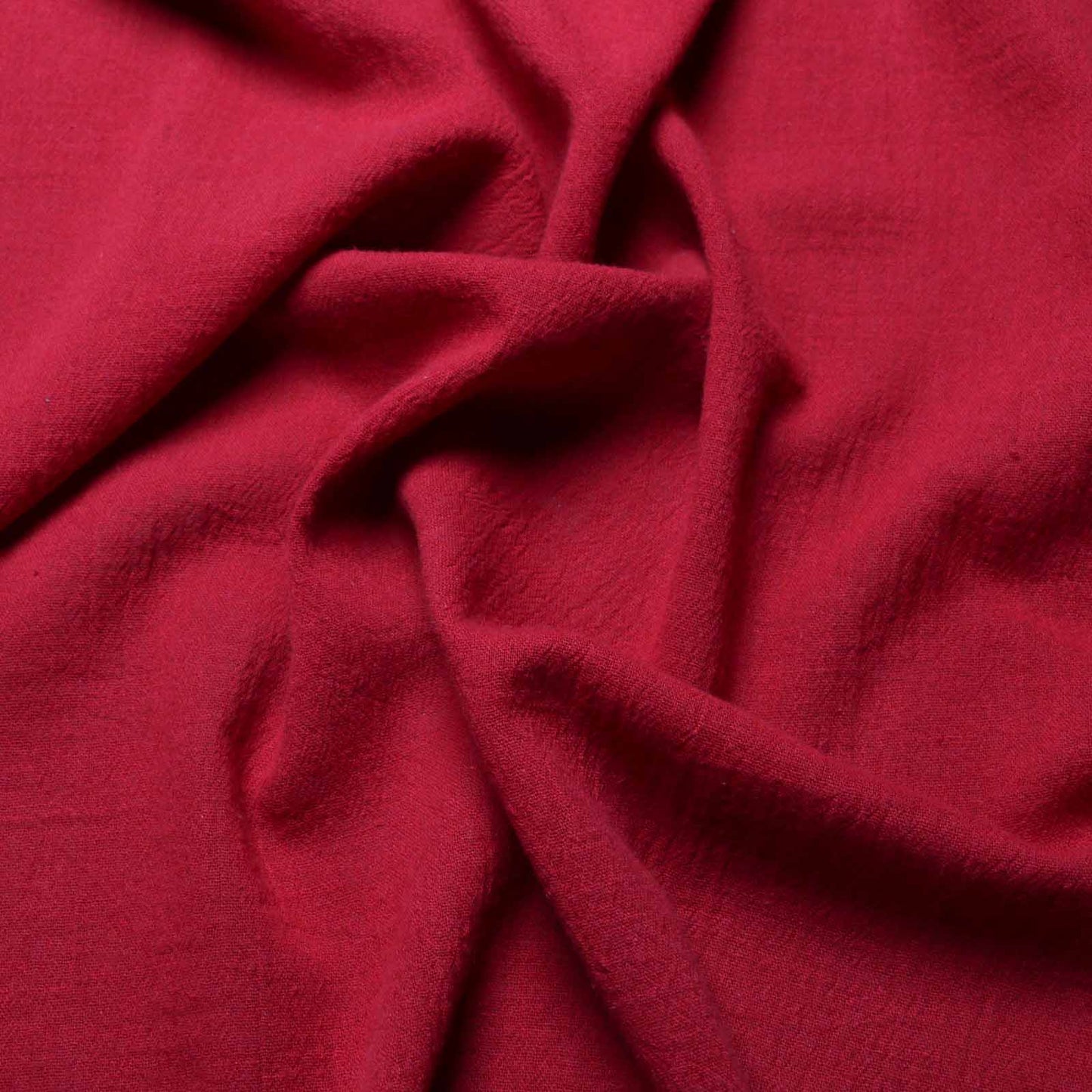 red cotton gauze dressmaking fabric with crinkle effect texture
