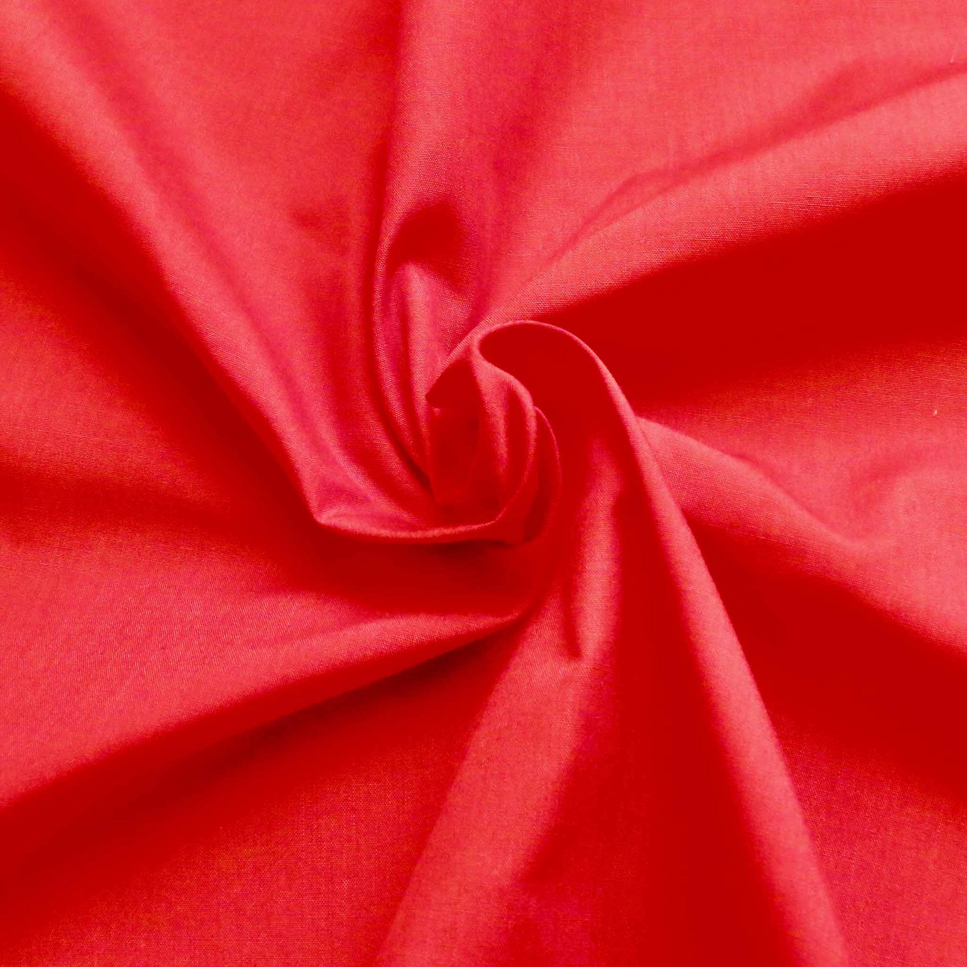 red polycotton dressmaking fabric and use with crafting