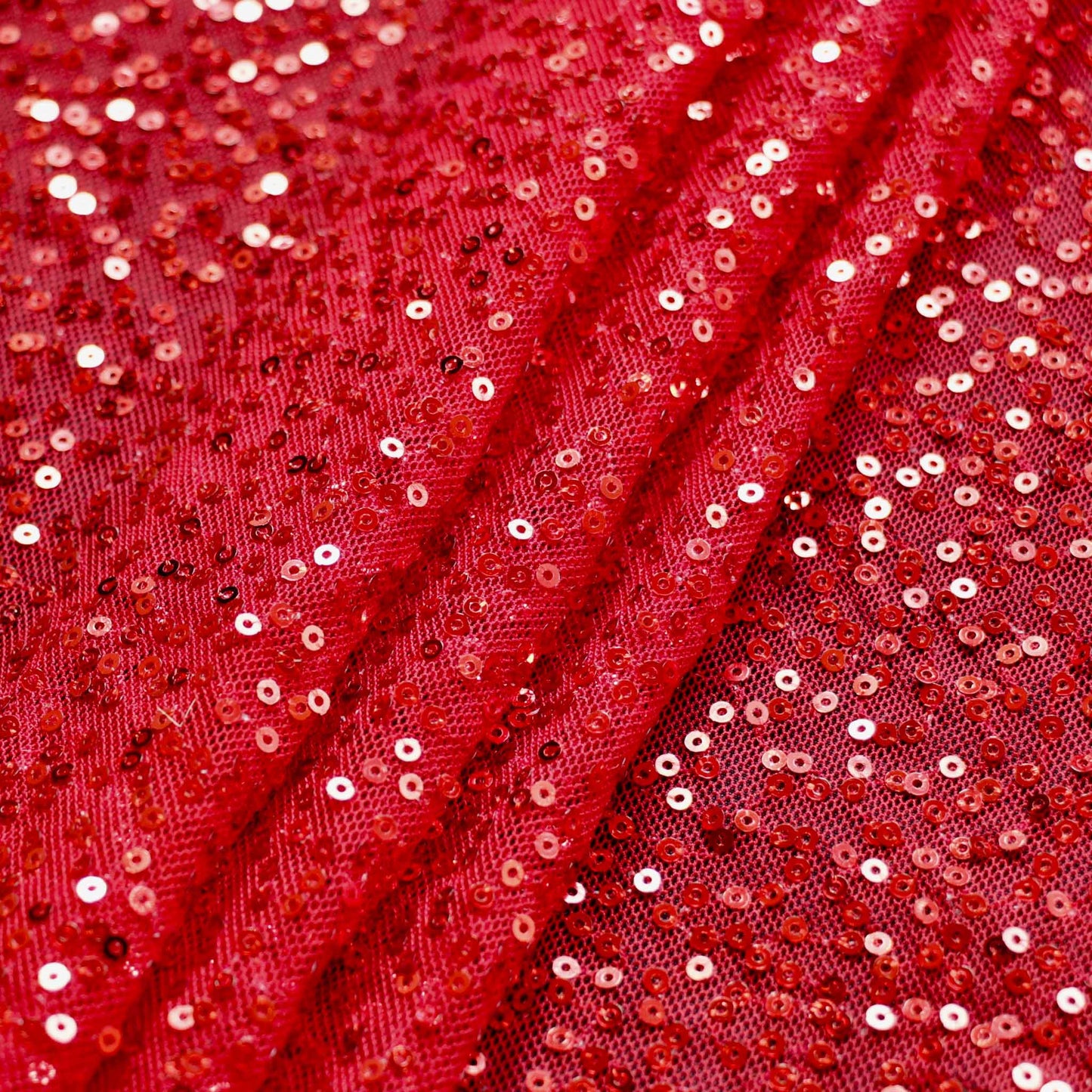 red sequin mesh fabric for dressmaking