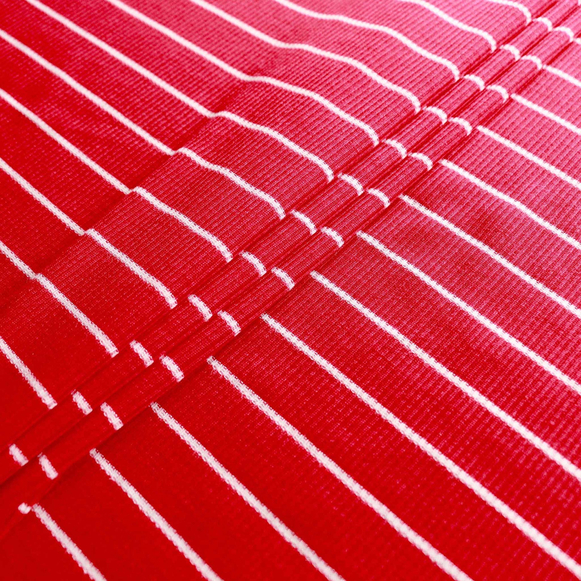 red and white striped rib jersey knit stretchy viscose dressmaking fabric