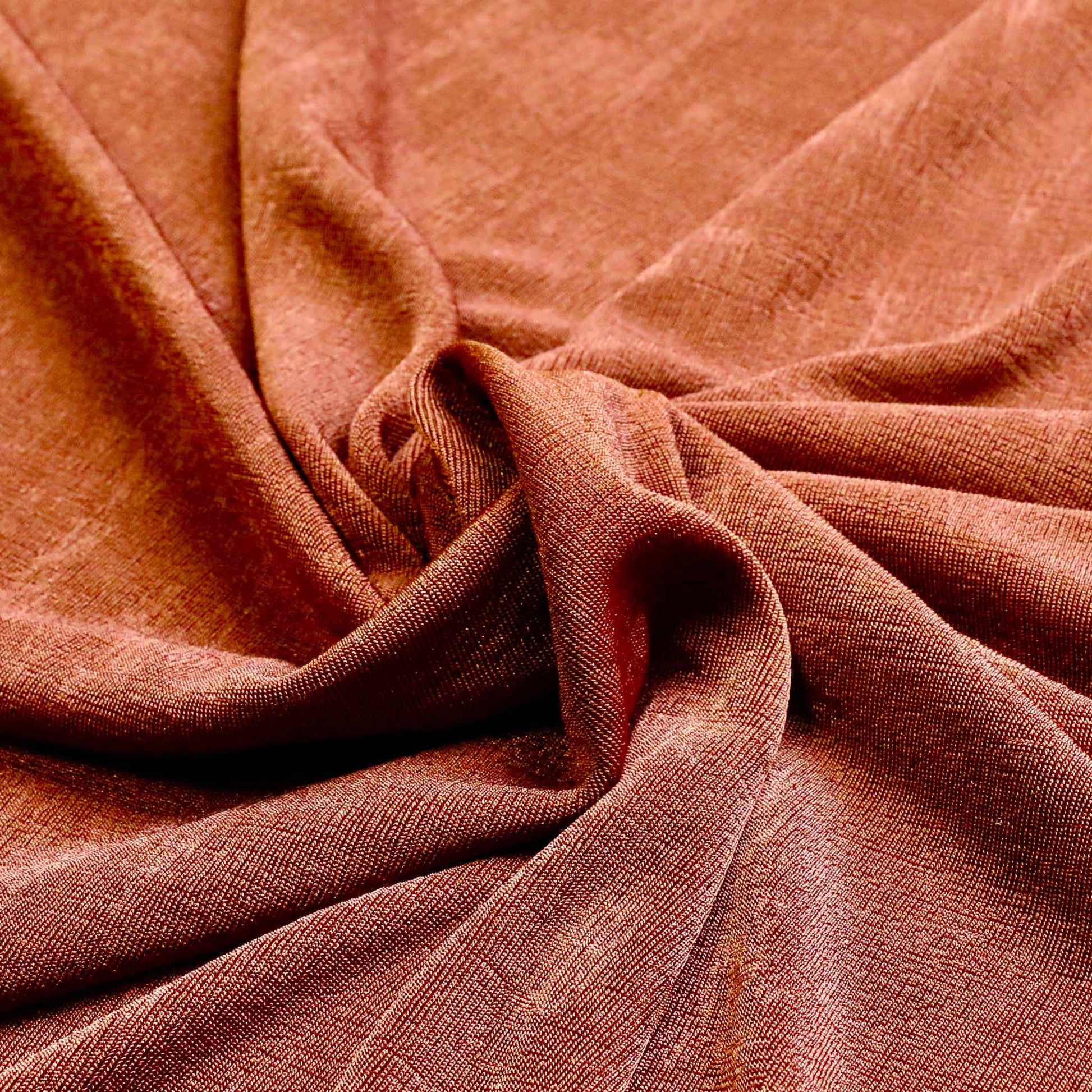rust orange jersey stretch slinky fabric for dressmaking