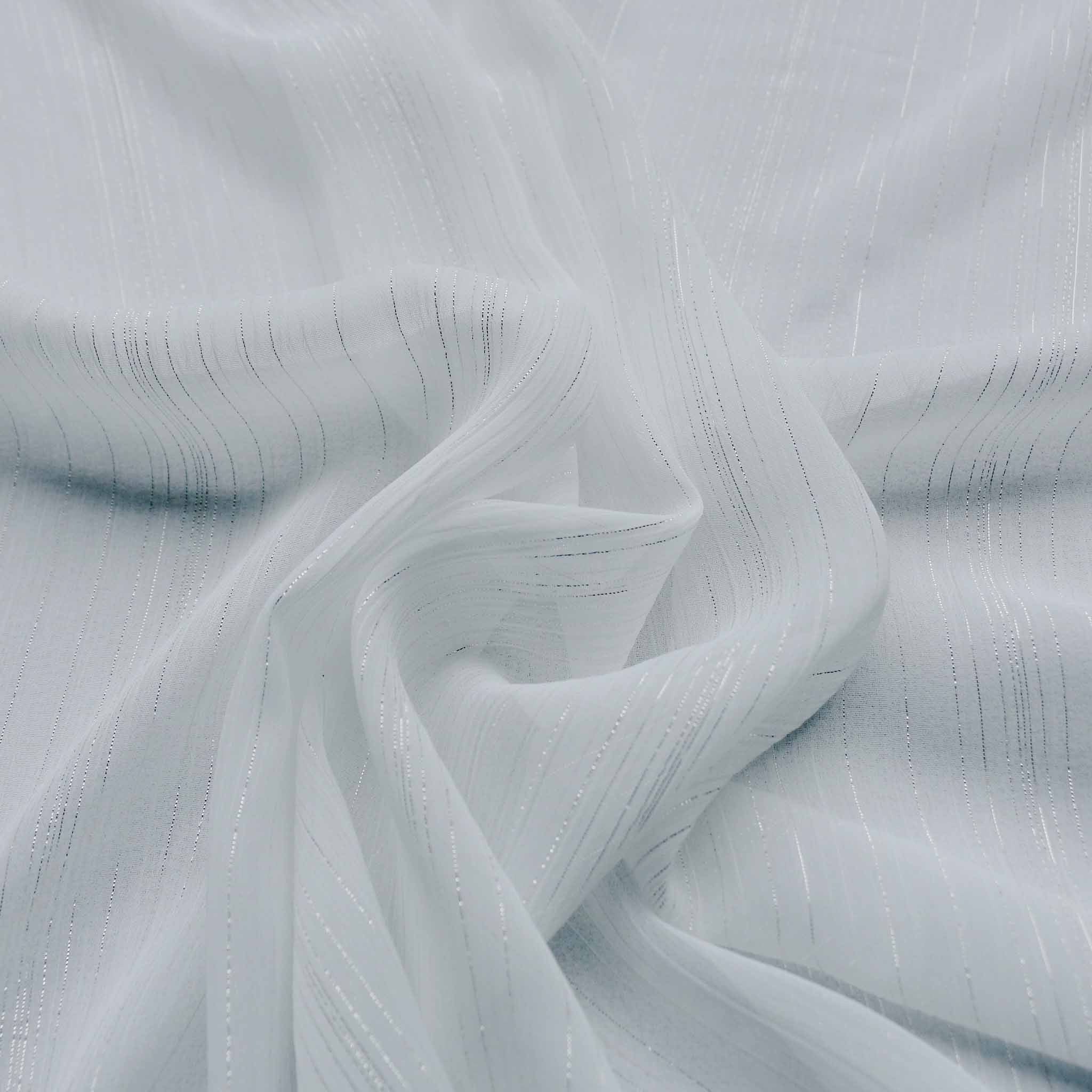 White chiffon fabric deals by the yard