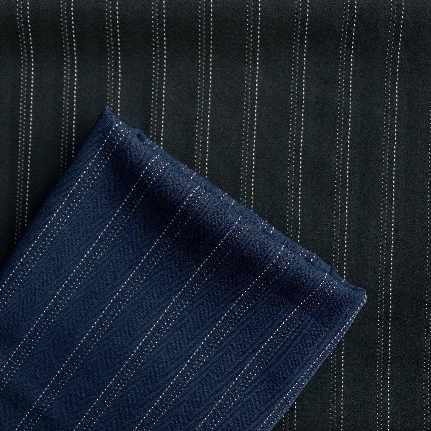 suiting dressmaking fabric with woven white pinstripe