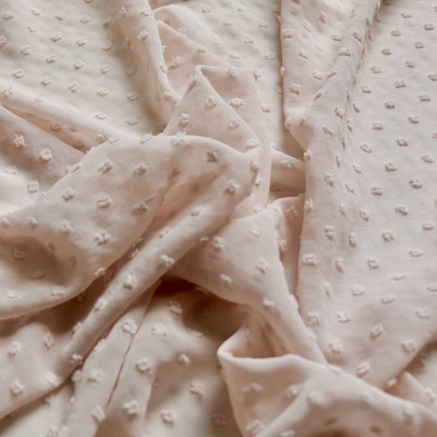 dobby swiss dot pink chiffon polyester dressmaking fabric