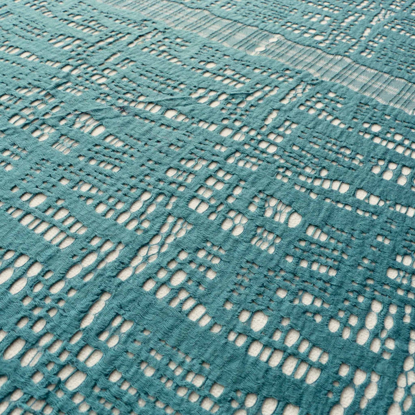 abstract turquoise dressmaking embroidery lace fabric
