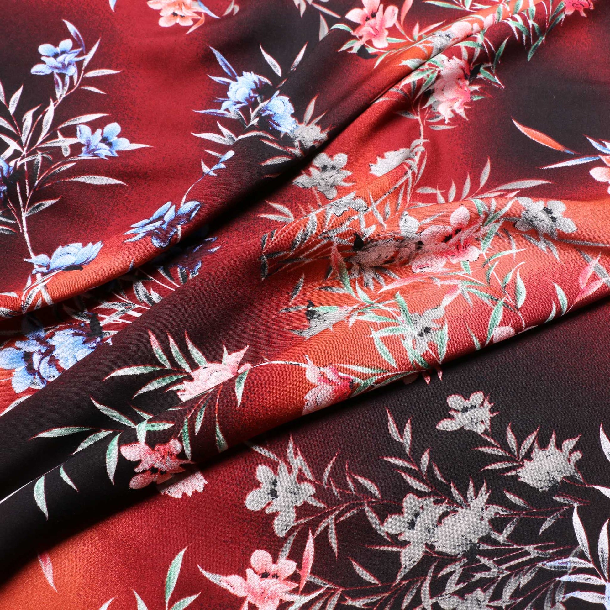 exotic floral pattern viscose challis dress fabric