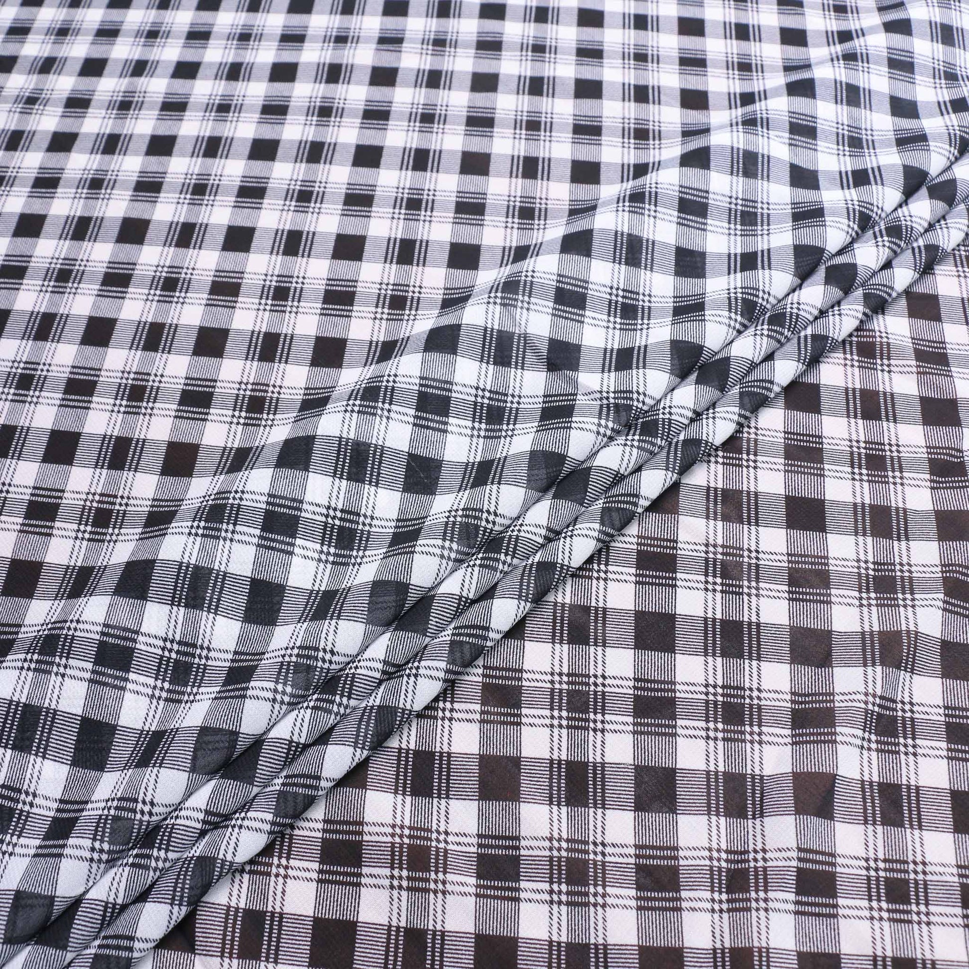 black and white check chiffon dressmaking fabric sale