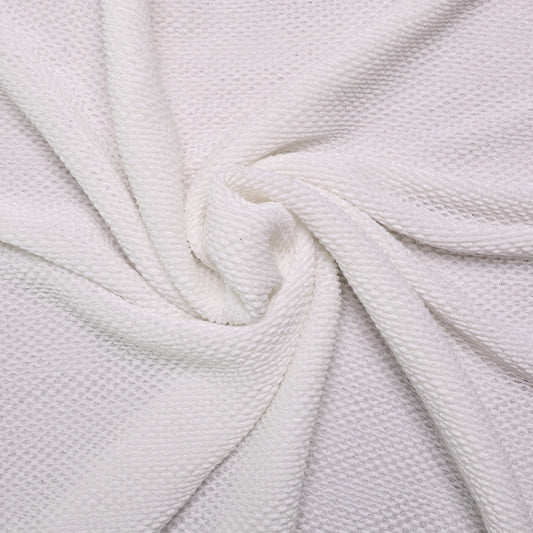 plisse dressmaking fabric pleated geometric pattern in white