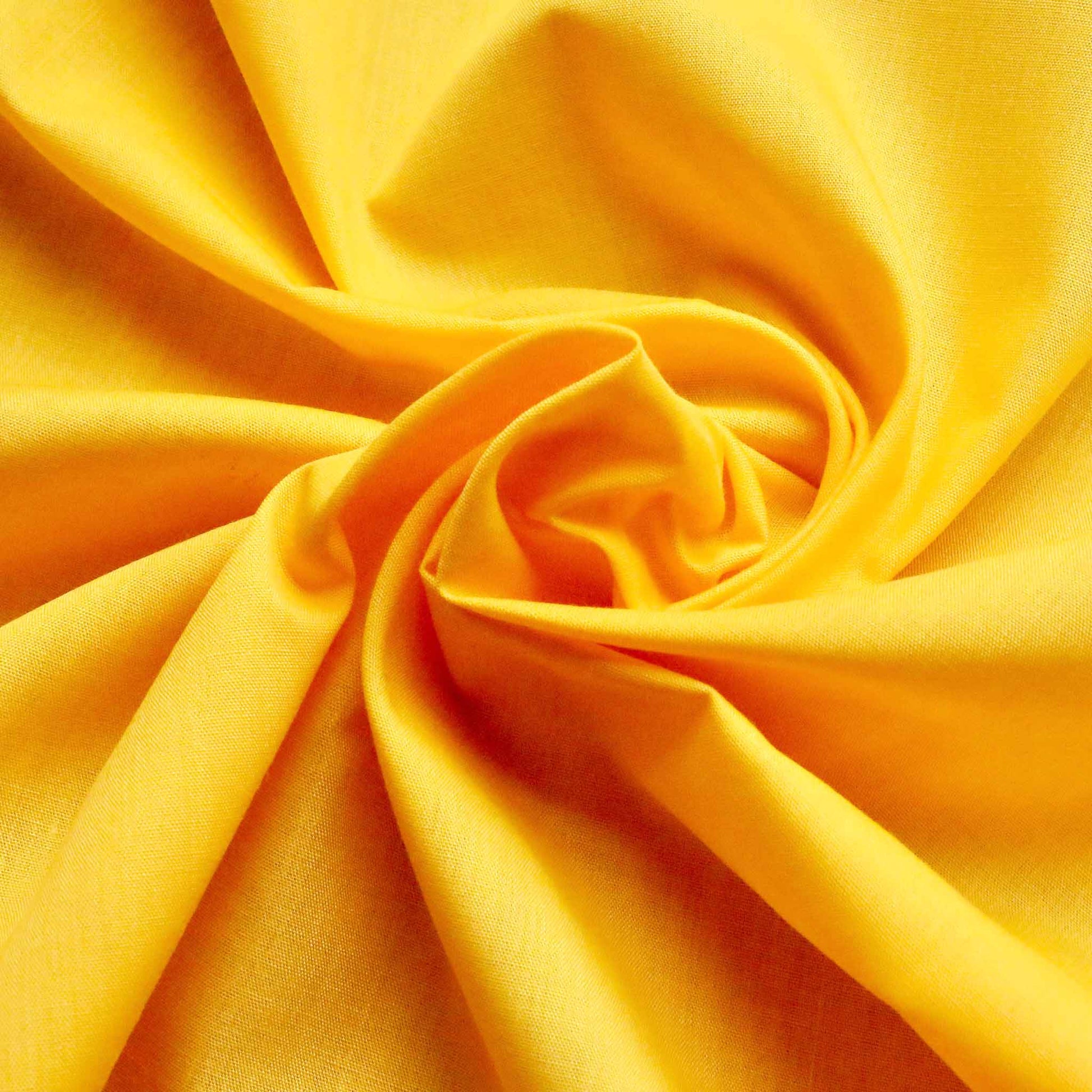 yellow polycotton dressmaking and crafting fabric