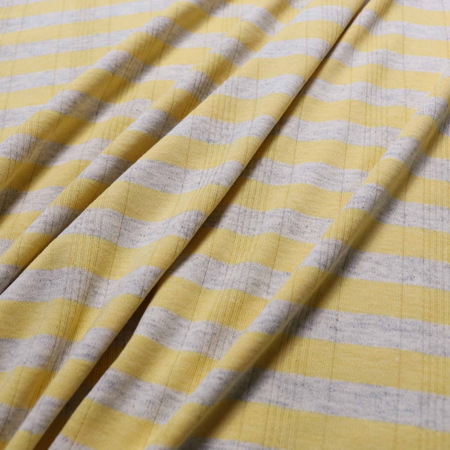striped yellow grey jersey polycotton fabric from cloth control